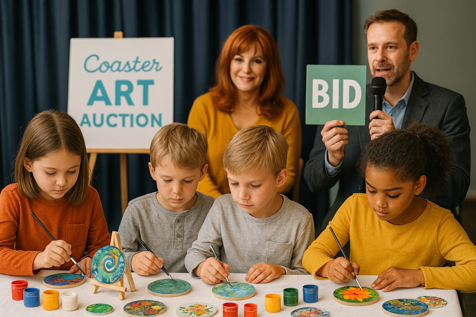 Coaster auction fundraiser